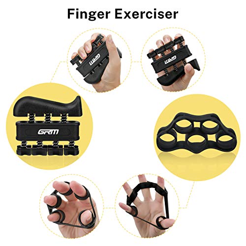 GRM 5 Piezas Contando Fortalecedores de Agarre de Mano, 5-60KG Agarrador de Mano Ajustable, Estirador de Dedos, Ejercitador de Dedos, Anillo de Ejercicio y Antiestrés Bolas para Artritis Músico GRM 5 Piezas Contando Fortalecedores de Agarre de Mano, 5-60KG Agarrador de Mano Ajustable, Estirador de Dedos, Ejercitador de Dedos, Anillo de Ejercicio y Antiestrés Bolas para Artritis Músico