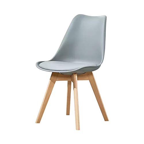 GroBKau Juego de 4 Sillas de Comedor Tulip, Sillas de Comedor Tapizadas, Asiento Acolchado Suave, Respaldo Ergonómico (Gris) GroBKau Juego de 4 Sillas de Comedor Tulip, Sillas de Comedor Tapizadas, Asiento Acolchado Suave, Respaldo Ergonómico (Gris)