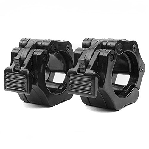 Grofitness - Abrazaderas de topes para barras, tamaño olímpico, Cierres 1"/2", para Crossfit, levantamiento de peso, con bloqueo, de liberación rápida, 1 par Grofitness - Abrazaderas de topes para barras, tamaño olímpico, Cierres 1"/2", para Crossfit, levantamiento de peso, con bloqueo, de liberación rápida, 1 par