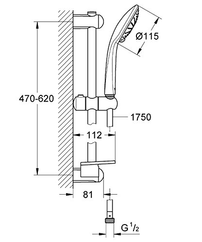Grohe Euphoria 110 Duo - Conjunto de ducha (600 mm) con dos tipos de chorro (Ref. 27230001)