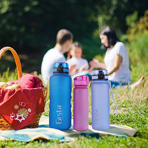 Grsta Botella Agua - Botella de Agua Deportes 500ml Botella Deportiva Tritan de Plástico Sin BPA con Filtro & Marcador de Tiempo para Niños y Adultos, Hogar y Exterior Grsta Botella Agua - Botella de Agua Deportes 500ml Botella Deportiva Tritan de Plástico Sin BPA con Filtro & Marcador de Tiempo para Niños y Adultos, Hogar y Exterior