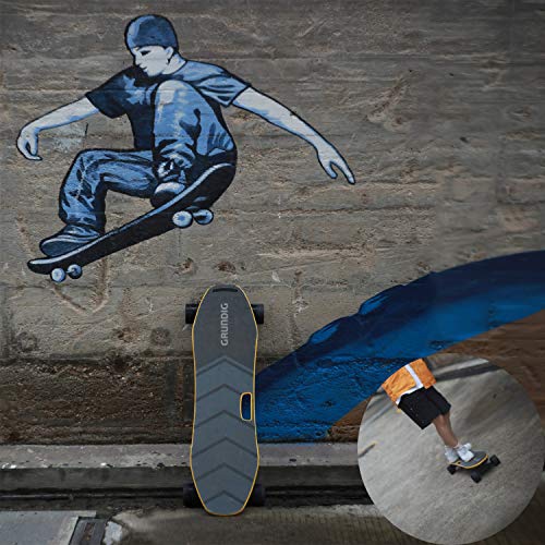 Grundig Skateboard Eléctrico, monopatín eléctrico autoequilibrado Longboard de 90cm con Motores duales de 360W, Cubierta de Madera de Arce de 9 Capas, Velocidad máxima de 25 km/hy Alcance de 18 km