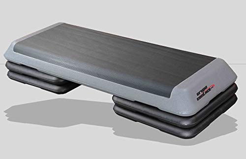 Grupo Contact Step Aerobic, Profesional con 4 Alturas (escalones) Color Negro/Gris Medidas: 110 x 42 x 21 cm.