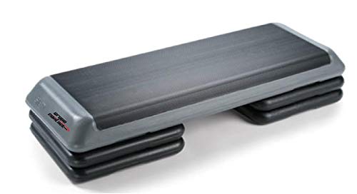 Grupo Contact Step Aerobic, Profesional con 4 Alturas (escalones) Color Negro/Gris Medidas: 110 x 42 x 21 cm.