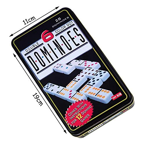 grupo fu Domino Doble 6. 28pc Dot Domino Juego de táctica - Juego de Mesa (Juego de táctica, Niños y Adultos)