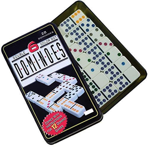 grupo fu Domino Doble 6. 28pc Dot Domino Juego de táctica - Juego de Mesa (Juego de táctica, Niños y Adultos)