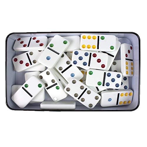 grupo fu Domino Doble 6. 28pc Dot Domino Juego de táctica - Juego de Mesa (Juego de táctica, Niños y Adultos)