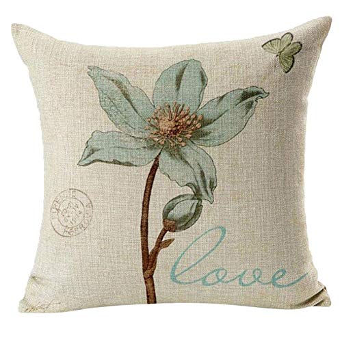 Gspirit 4 Pack Retro Flor Algodón Lino Throw Pillow Case Funda de Almohada para Cojín 45x45 cm Gspirit 4 Pack Retro Flor Algodón Lino Throw Pillow Case Funda de Almohada para Cojín 45x45 cm