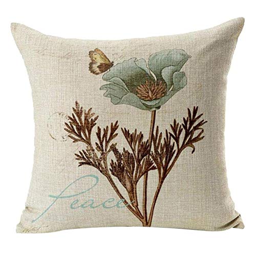 Gspirit 4 Pack Retro Flor Algodón Lino Throw Pillow Case Funda de Almohada para Cojín 45x45 cm Gspirit 4 Pack Retro Flor Algodón Lino Throw Pillow Case Funda de Almohada para Cojín 45x45 cm