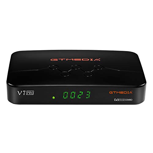 GT MEDIA V7 Pro Decodificador Satelite TDT Combo DVB-S/S2/S2X DVB-T/T2 Full HD 1080p H.265 10bit con Antena WiFi USB / CA Lector de Tarjeta, Soporte CCcam Youtube autoBiss (GT MEDIA V7 Plus Mejorada)