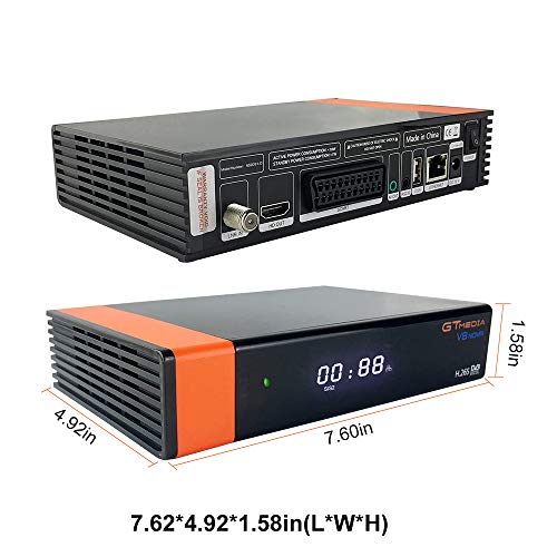 GT Media V8 Nova DVB-S2 Decodificador del Receptor de satélite con Wi-Fi / HEVC H.265 / TV SCART / 1080p Full HD / Ethernet / FTA ,Soporte Web TV Youtube CC CAM PVR Newcam PowerVu Dre Biss Clave GT Media V8 Nova DVB-S2 Decodificador del Receptor de satélite con Wi-Fi / HEVC H.265 / TV SCART / 1080p Full HD / Ethernet / FTA ,Soporte Web TV Youtube CC CAM PVR Newcam PowerVu Dre Biss Clave