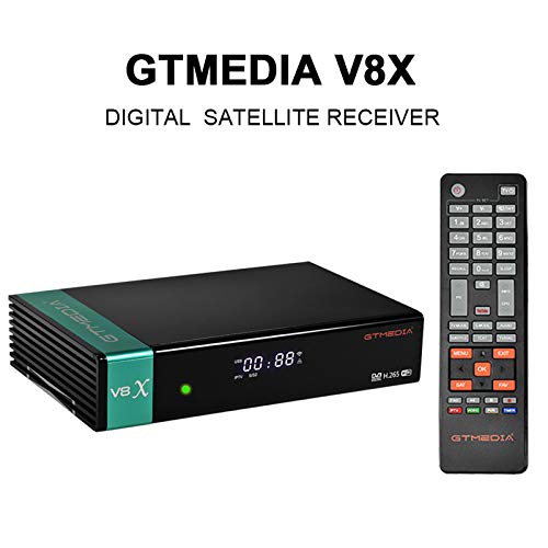 GT Media V8X DVB-S / S2 / S2X Decodificador de Receptor de TV Satelital Digital con Wi-Fi Incorporado / 1080P Full HD/FTA Soporte CC CAM, Youtube, Ranura para Tarjeta CA (V8 Nova Actualizado)