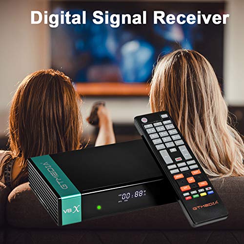 GT Media V8X DVB-S / S2 / S2X Decodificador de Receptor de TV Satelital Digital con Wi-Fi Incorporado / 1080P Full HD/FTA Soporte CC CAM, Youtube, Ranura para Tarjeta CA (V8 Nova Actualizado)