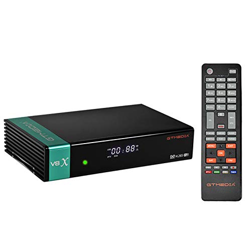 GT Media V8X DVB-S / S2 / S2X Decodificador de Receptor de TV Satelital Digital con Wi-Fi Incorporado / 1080P Full HD/FTA Soporte CC CAM, Youtube, Ranura para Tarjeta CA (V8 Nova Actualizado)