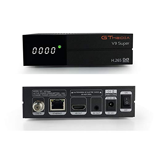 GT MEDIA V9 Super DVB-S2 Decodificador Satélite Receptor de TV Digital H.265 HD 1080P FTA Soporte CC CAM New CAM Youtube PVR Ready PowerVu Clave Biss, Wi-fi Incorporado GT MEDIA V9 Super DVB-S2 Decodificador Satélite Receptor de TV Digital H.265 HD 1080P FTA Soporte CC CAM New CAM Youtube PVR Ready PowerVu Clave Biss, Wi-fi Incorporado