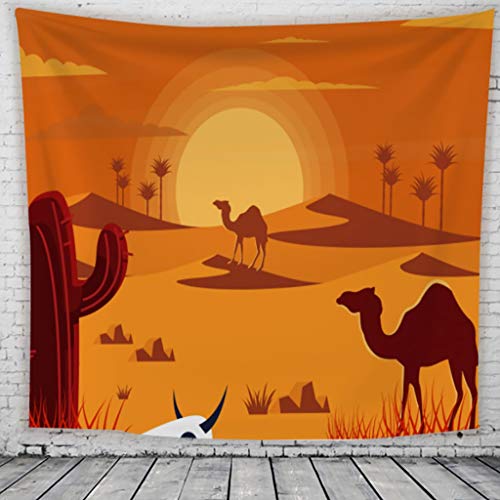 GT-Tapices Tapiz de Europa y Toalla de Playa Imprimir Fondo de Camello del Desierto Colgando Sala de Estar Dormitorio Decoración Tela Manta de Pared (Color : D, Size : 130 * 150cm)