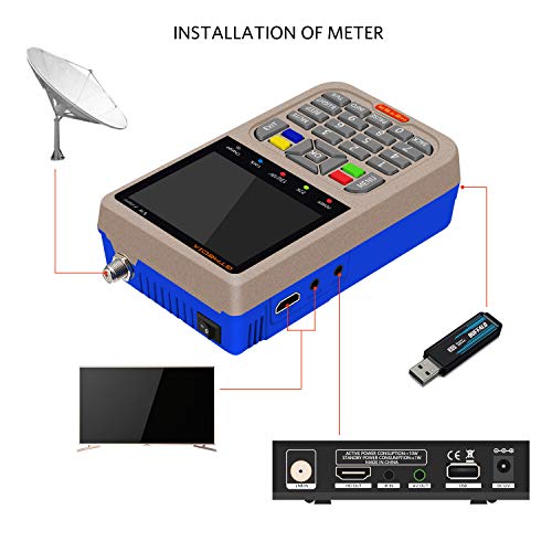 GTmedia V8 Satélite Finder DVB-S/DVB-S2 Localizador Buscador de Satélite FTA Satélite Receptor TV Digital HD 3.5" LCD con Batería 3000mAh Incorporada …