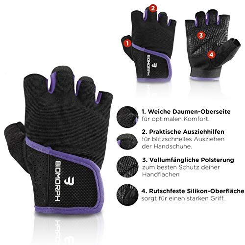 Guantes de entrenamiento para hombre y mujer, guantes de fitness para deportes de fuerza, culturismo, crossfit, para un agarre óptimo y protección contra callos (violeta, 25,5 cm - 27,5 cm - XXL) Guantes de entrenamiento para hombre y mujer, guantes de fitness para deportes de fuerza, culturismo, crossfit, para un agarre óptimo y protección contra callos (violeta, 25,5 cm - 27,5 cm - XXL)