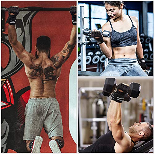 Guantes de gimnasio, guantes entrenamiento con soporte completo para la muñeca, protección de la palma, Guantes deportivos transpirables, ideales para levantamiento de pesas, flexiones (Negro, M) Guantes de gimnasio, guantes entrenamiento con soporte completo para la muñeca, protección de la palma, Guantes deportivos transpirables, ideales para levantamiento de pesas, flexiones (Negro, M)