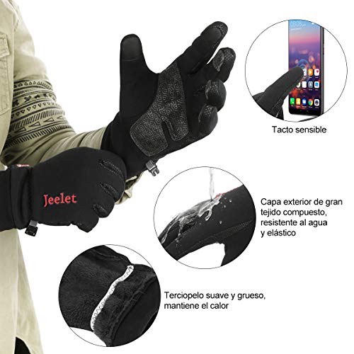 Guantes de Invierno A Prueba de Viento Pantalla Táctil Antideslizante para Moto Ciclismo Conducir Hombre Mujer