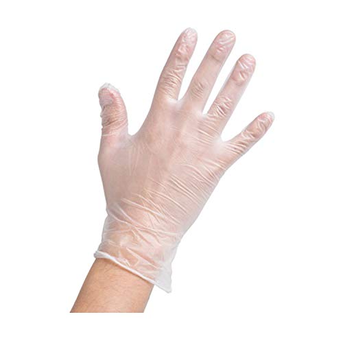 Guantes desechables de pvc 100 unidades (sin látex) - guantes transparentes para limpieza, tatuador, cocina. 100 unidades por caja guantes PVC sin polvo (L)