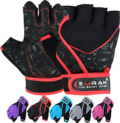 Guantes Emrah de mujer para gimnasio, levantamiento de pesas, entrenamiento y crossfit, con tejido transpirable y protección para la muñeca, color negro, tamaño Small Guantes Emrah de mujer para gimnasio, levantamiento de pesas, entrenamiento y crossfit, con tejido transpirable y protección para la muñeca, color negro, tamaño Small