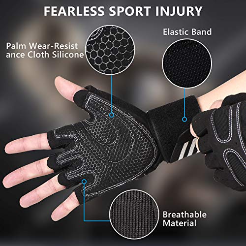 Guantes Gimnasio Hombre Mujer, Gym Guantes Musculation Transpirable con Protección Completa de Muñeca y Palma, Antideslizante Guantes Crossfit para Levantamiento de Pesas, Musculación, Fitness