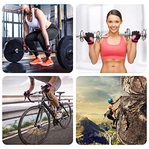 Guantes Gimnasio Hombre Mujer, HNOOM Guantes Pesas, Gym Guantes Fitness Transpirable con Protección Palma, Antideslizante Guantes Crossfit para Levantamiento de Pesas, Musculación, Fitness (Rosado, S) Guantes Gimnasio Hombre Mujer, HNOOM Guantes Pesas, Gym Guantes Fitness Transpirable con Protección Palma, Antideslizante Guantes Crossfit para Levantamiento de Pesas, Musculación, Fitness (Rosado, S)
