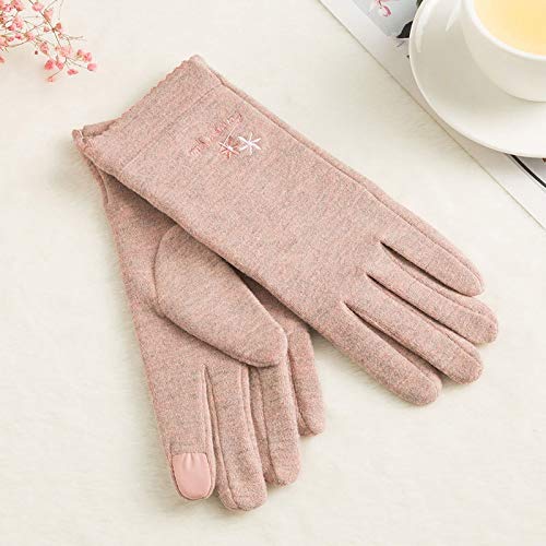 Guantes hembra Forme a mujeres de felpa caliente Fitness Deportivo Touch Screen ciclismo mitones guantes hembra Knit (Color : A Pink)