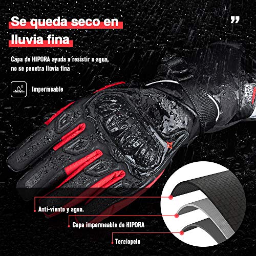Guantes Moto 2KP Homologados para Invierno, Guantes Impermeables de Moto con Pantalla Táctil, Guantes Protectores de Motociclismo de Dedo Completo para Invierno Guantes Moto 2KP Homologados para Invierno, Guantes Impermeables de Moto con Pantalla Táctil, Guantes Protectores de Motociclismo de Dedo Completo para Invierno