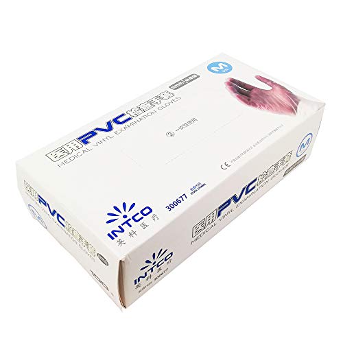 Guantes Resistentes y elásticos INTCO VINILO reforzados con PVC Caja 100 pc TALLA M libre de látex, cómodos y elásticos .Guantes para limpieza, alimentación, automoción y mucho mas