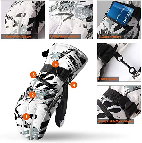 Guantes Térmicos de Invierno para Hombre y Mujer - Guantes Esquí con Pantalla Táctil para Esquí, Ciclismo, Snowboard, Running, Escalada, Senderismo y otros Deportes Invernales al aire libre(XL)