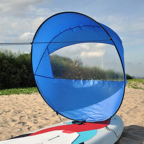 Guer Vela Plegable de Kayak a Favor del Viento, Tabla de Remo Duradera de 42"con Viento a Prueba de Viento, Vela emergente instantánea para Canoa de velero de Kayak