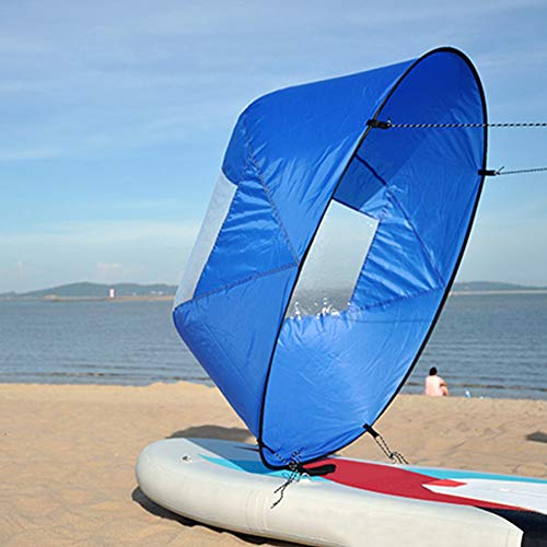 Guer Vela Plegable de Kayak a Favor del Viento, Tabla de Remo Duradera de 42"con Viento a Prueba de Viento, Vela emergente instantánea para Canoa de velero de Kayak