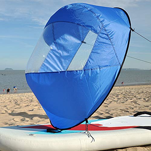 Guer Vela Plegable de Kayak a Favor del Viento, Tabla de Remo Duradera de 42"con Viento a Prueba de Viento, Vela emergente instantánea para Canoa de velero de Kayak