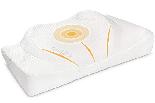 Guiffly Almohada de Viscoelástica Cervical, Almohada Ortopédica para Dolor de Cuello, Almohada Ergonómica para Dormir para Todos los Durmientes, Almohada Cervical con Funda de Extraíble y Lavable