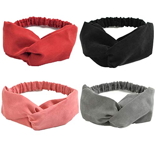 GUIFIER 10 Piezas Diademas de Mujer de Nudo Diadema Elástica Cintas para la Cabeza Cruzadas Vintage Headwrap Mujeres Turbante Accesorios para el Cabello Mujer Yoga Cabeza Envuelve Deportes