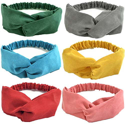 GUIFIER 10 Piezas Diademas de Mujer de Nudo Diadema Elástica Cintas para la Cabeza Cruzadas Vintage Headwrap Mujeres Turbante Accesorios para el Cabello Mujer Yoga Cabeza Envuelve Deportes