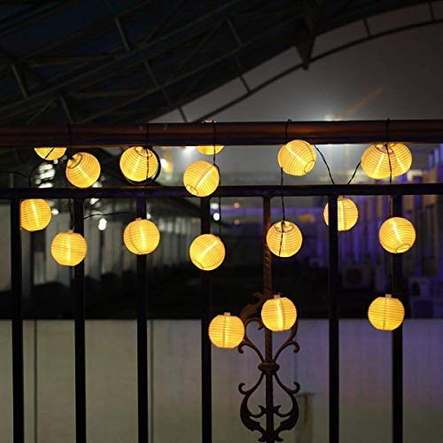 Guirnaldas de Luces Solar Jardín LED Bawoo 30 LED Guirnaldas Luces Exterior 5,5m Impermeable IP65 Guirnalda Luces Decoración Exterior Interior Luz Navidad Fiesta Ceremonia Jardín Casa (Blanco Cálido)