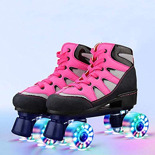 GUIYTQ5R Patines para niños Patines de Rodillos Adulto, Botas de Rodillos para Hombres, Hombres, Patines para niños, niña, niños, Patinaje, Patines, diseño Retro (Color : Pink, Size : 40EU)