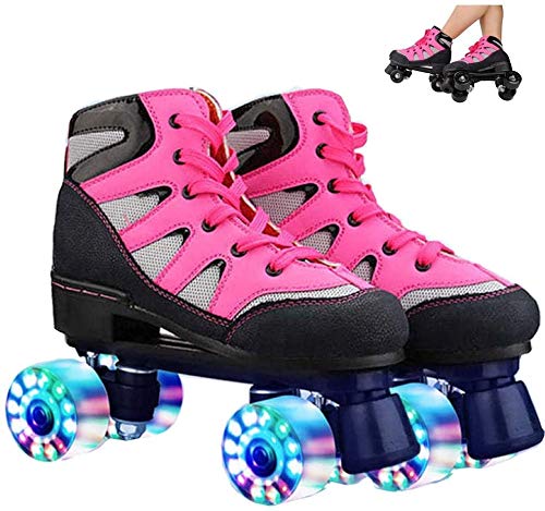 GUIYTQ5R Patines para niños Patines de Rodillos Adulto, Botas de Rodillos para Hombres, Hombres, Patines para niños, niña, niños, Patinaje, Patines, diseño Retro (Color : Pink, Size : 40EU)