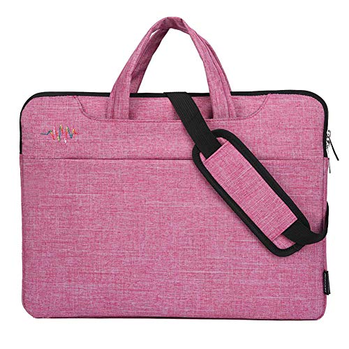 GUOCU 11-15.6 Pulgadas Mujer Hombre Bolso de Bandolera/Maletín/Mensajero Funda para Laptop Macbook Air iPad Portátil Moda y Negocios，Luz Roja,14"(38X29X3cm)