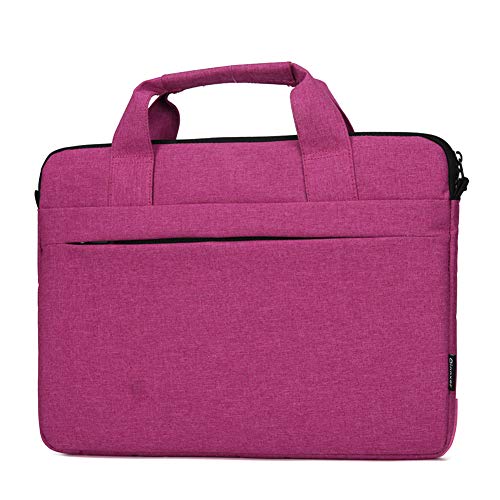 GUOCU Bolsa portátil Multifuncional para computadora portátil con Correa Ajustable para el Hombro, Correa de Equipaje y manijas supresibles，Rojo,14"(40X29.5X3cm)