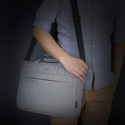 GUOCU Bolso Bandolera/Maletín para Portátli, Funda Protectora Laptop Sleeve Dura y Impermeable para iPad Pro/Ordenador Notebook/MacBook Air & Pro，Gris,15.6"(42X32X7cm)