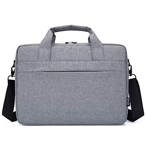 GUOCU Bolso Bandolera/Maletín para Portátli, Funda Protectora Laptop Sleeve Dura y Impermeable para iPad Pro/Ordenador Notebook/MacBook Air & Pro，Gris,15.6"(42X32X7cm)