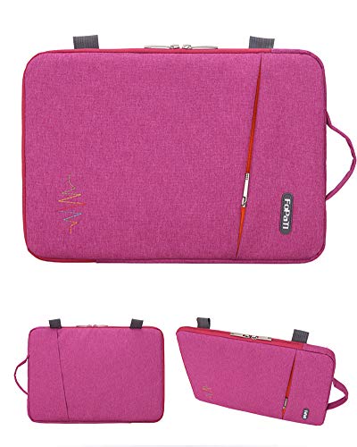 GUOCU Funda Portátil, Maletín de Bolsa Impermeable, Sleeve Compatible con Macbook Air/Pro, MacBook Pro de 13 '', 12.3 Surface Pro, Surface Laptop，Rojo,14"(37.5X29X3cm)