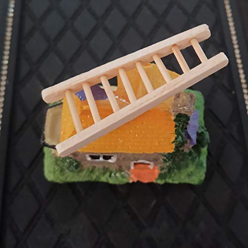 guojiwu 1PC Simulación Escalera Recta Escalera de Juguete de Madera casa de muñecas Accesorios Set Mini Escalera de Madera para la decoración