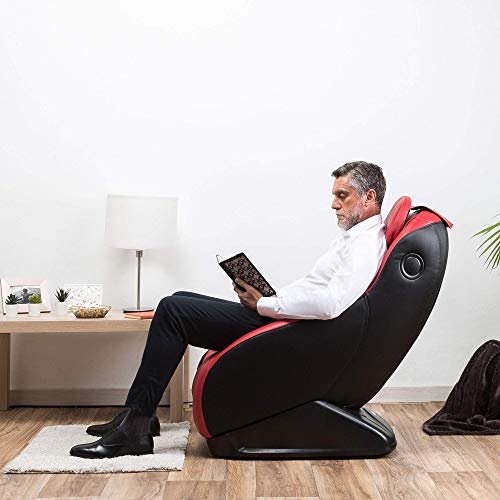 GURU® Sillón de masaje y relax - Rojo (modelo 2020) - 3 modos masaje - Sonido envolvente shiatsu 2D - Sillon masajeador con sistema Bluetooth y USB - Garantía oficial 2 Años