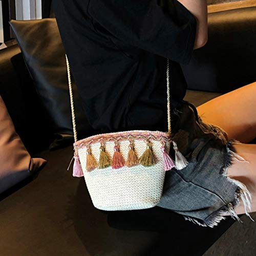Gusspower Mochila de Mujer,Bolsos de Mano,Bolsas Escolares,Estuches,Bolsos para Mujer,Vendimia Mujer Tejeduría Borla Hombro Crossbody Playa Bolso (Caqui) Gusspower Mochila de Mujer,Bolsos de Mano,Bolsas Escolares,Estuches,Bolsos para Mujer,Vendimia Mujer Tejeduría Borla Hombro Crossbody Playa Bolso (Caqui)