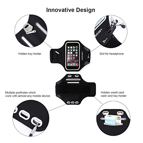 Guzack Brazalete Deportivo Running para Moviles Phone, Prueba de Sudor Ejecutando Brazalete con Clave Ranura para Correr Gimnasio para iPhone 6 Plus/7 Plus/8 Plus, Samsung Galaxy S7 Edge, Huawei P10 Guzack Brazalete Deportivo Running para Moviles Phone, Prueba de Sudor Ejecutando Brazalete con Clave Ranura para Correr Gimnasio para iPhone 6 Plus/7 Plus/8 Plus, Samsung Galaxy S7 Edge, Huawei P10